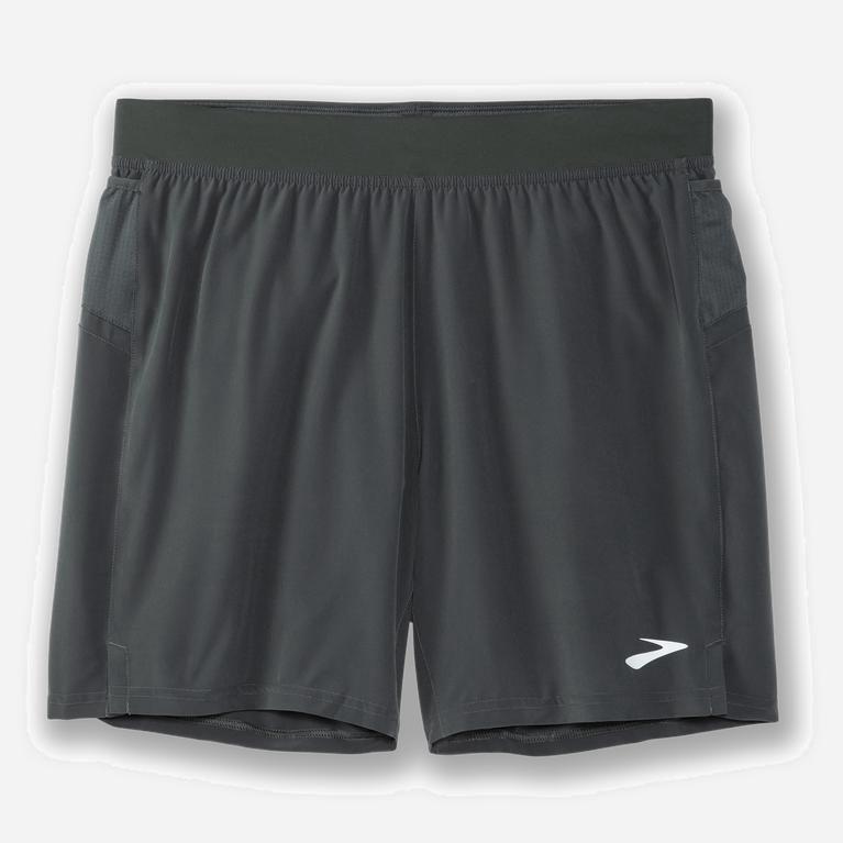 Brooks Sherpa 7 2-In-1 Israel - Men's Running Shorts - Dark Oyster/grey (62075-NWXZ)